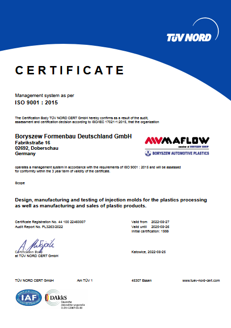 DIN ISO 9001:2015 Zertifikat